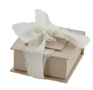 Star - Box Degustativa Quadrata Telata Tortora Chiaro incluso Nastro Chiffon - 9x9x4
