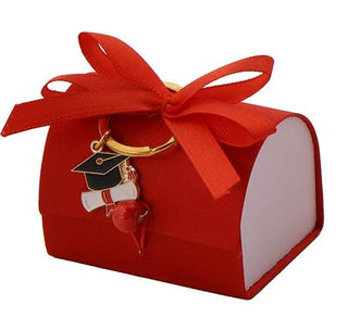 Star - Scatola Box con Porta Chiavi  Laurea e Fiocco incluso 7x5 6pz ( SCEGLI IL COLORE)