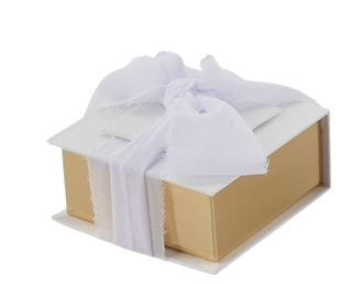 Star - Box Degustativa Quadrata Telata Bianca incluso Nastro Chiffon - 9x9x4