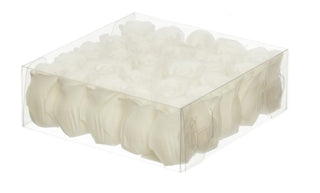 SALDI Box 25 Saponi a forma Rose Bianche con petali