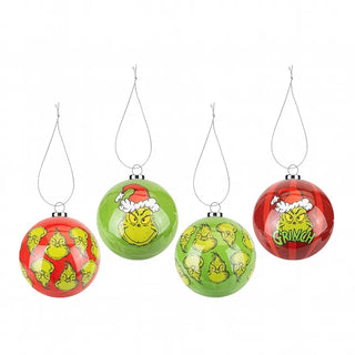1pz Palline Natalizie Ufficiale Grinch Colori Assortiti