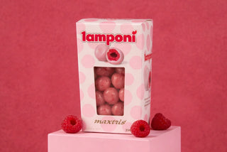 Maxtris -  Dragees Lamponì Rosa Ricoperto di Cioccolato Bianco  - 350g