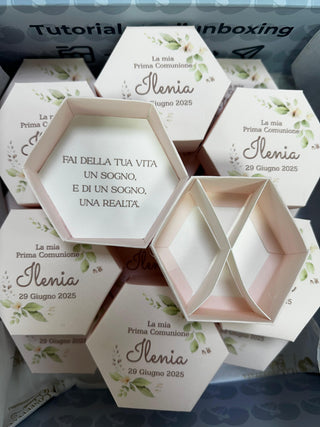 Scatolina Esagonale Personalizzabile per ogni evento (Minimo 20pz)