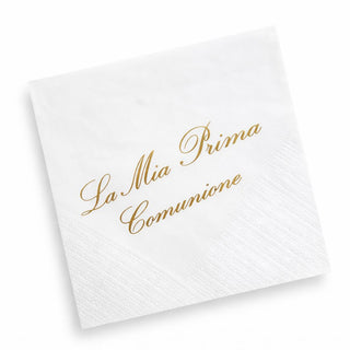 Tovaglioli 3 veli  25x25 cm  Personalizzati La mia Prima Comunione Oro 20pz