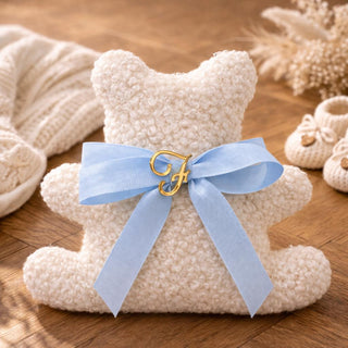 Joel - Teddy Personalizzato con Fiocco e iniziale - 14x14,5 (MINIMO 10PZ)