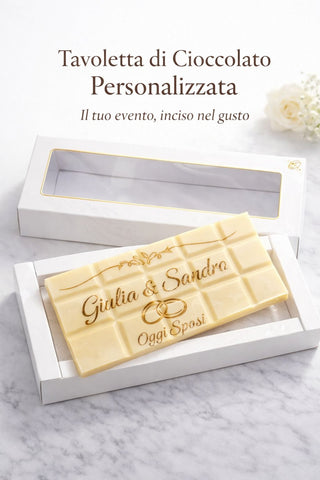 Tavoletta Personalizzata Cioccolato Bianco 50g 5,7x12,5(LEGGI LA DESCRIZIONE) (MINIMO 24PZ)