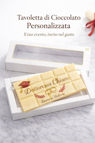 Tavoletta Personalizzata Cioccolato Bianco 50g 5,7x12,5(LEGGI LA DESCRIZIONE) (MINIMO 24PZ)