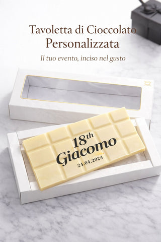 Tavoletta Personalizzata Cioccolato Bianco 50g 5,7x12,5(LEGGI LA DESCRIZIONE) (MINIMO 24PZ)