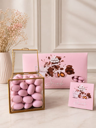 Confetti Crispo - Ciocomandorla Snob Rosa Chiaro Tenue al Cioccolato al Latte - 500g