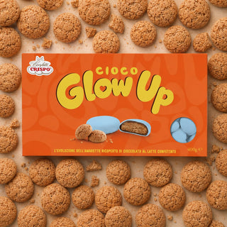 Confetti Crispo Cioco GlowUP - Biscotto Amaretto Ricoperto di Cioccolato al Latte Confettato, Azzurro - 400g (DISPONIBILE DAL 28 AGOSTO)
