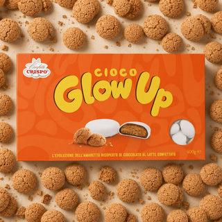Confetti Crispo Cioco GlowUP - Biscotto Amaretto Ricoperto di Cioccolato al Latte Confettato, Bianco - 400g(DISPONIBILE DAL 28 AGOSTO)