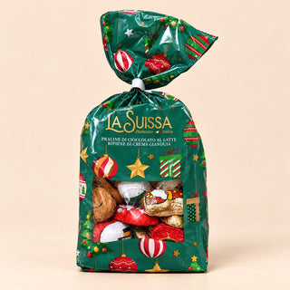 Cioccolato LaSuissa - Fiocco Natale Mix Personaggi Assortiti Natalizi al Cioccolato al Latte Ripieni di Crema Gianduia Senza Glutine - 300g