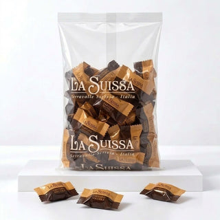 Cioccolato LaSuissa - Tartufini alla Nocciola di Cioccolato Fondente e Granella di Nocciole, ricoperte con Polvere di Cacao Senza Glutine Incartati Singolarmente - 1kg