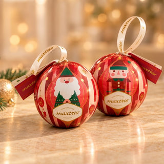 Cioccolato Maxtris - Pallina di Natale in Latta con Praline di Cioccolato Assortite - 100g