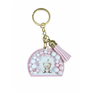 Porta Chiavi Orso Orsetto con Nappina 4,7cm conf. da 12pz (SCEGLI IL COLORE)