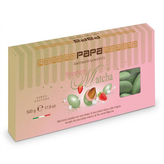 Confetti Papa - Ciocomandorla Strawberry con Tè verde Matcha Verde Salvia, Senza Glutine - 500g
