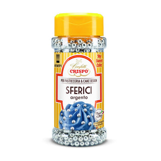 Crispo Mini Decorazioni Zucchero Sferici  Argento 95 gr