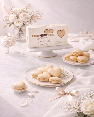 Papa - Macaron a forma di Cuore Panna gusto Vaniglia 6pz