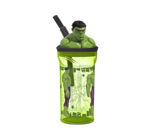 Bicchiere Hulk 3D con Cannuccia