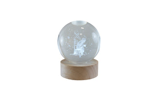 SFERA LED PRINCIPE 3D SU BASE LEGNO
