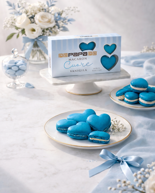 Papa - Macaron a forma di Cuore gusto Vaniglia Celeste 6pz