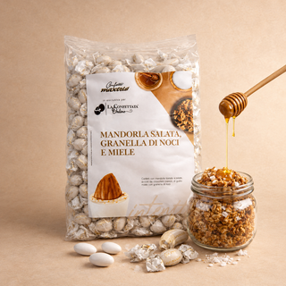 ESCLUSIVA! Confetti Maxtris Mandorla Salata, Miele e Granella di Noci Incartati Singolarmente - 1kg