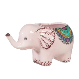 Likò - Contenitore a Forma di Elefantino PINK MANDALA -  17.9 H 10