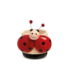 Likò - Contenitore Cilindrico a Forma di Coccinella - D. 9.5 X 9.5 H 11.5