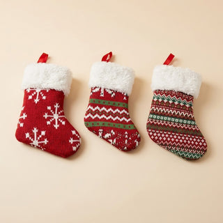 Mini Calze di Natale in Lana Assortite 14cm