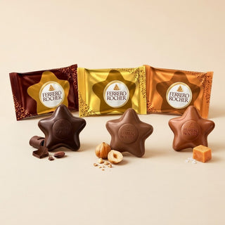 Ferrero - Rocher Goleden Stars Stelle Ricoperte di Cioccolato ai gusti Assortiti - 12g