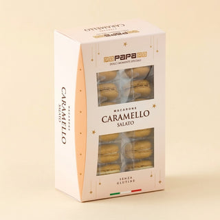 Pasticceria Papa - 12 Macarons Farciti con crema al Caramello Salato Senza Glutine - 168g
