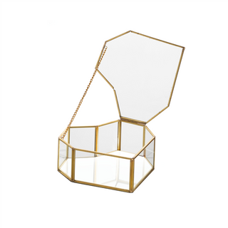 Hexagon Terrarium Ampoule 15x14.5x7 Gold