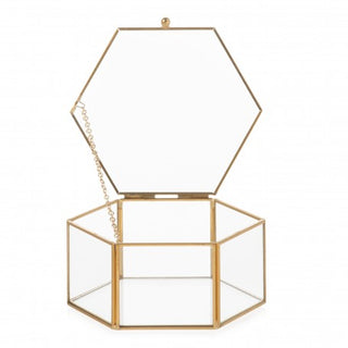 Hexagon Terrarium Ampoule 15x14.5x7 Gold