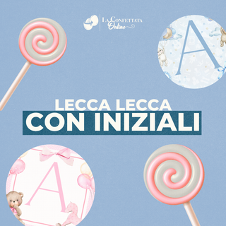 Lecca Lecca di Cortesia con iniziali! 60g Ø8cm (Minimo 15PZ)