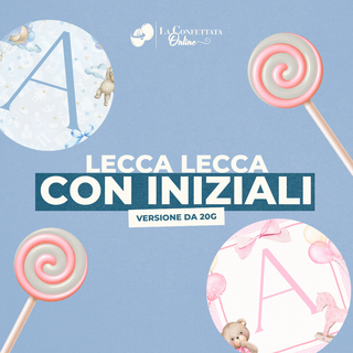 Lecca Lecca di Cortesia con iniziali! 20g Ø4cm (Minimo 20PZ)
