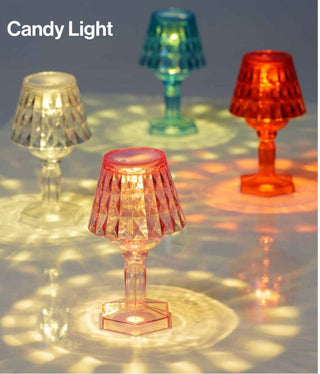 Lampes en plexiglas pour confettis avec LED bleu clair