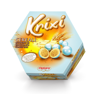 Confetti Crispo Lieto Evento - Krixi Cereale Cioccolato Bianco incartati Celesti - 400g