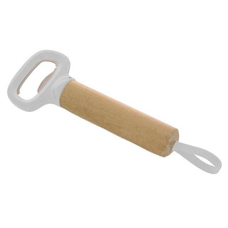 Apribottiglia Bianco con Manico Bamboo Naturale 6x14,5