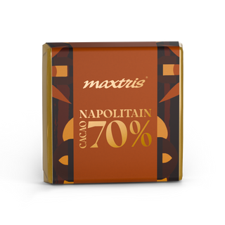 Cioccolato Maxtris - Busta Napolitain con Mini Tavolette Cioccolato Fondente 70% - 1kg