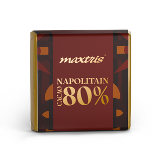 Cioccolato Maxtris - Astuccio Napolitain con Mini Tavolette Cioccolato Fondente 80% - 500g