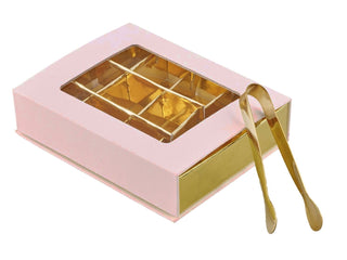 Scatola Degustazione in Tela Rosa con Pinze incluse