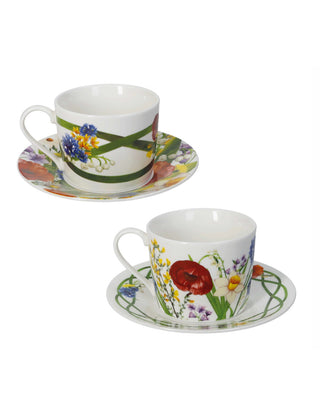 Brandani - Set da 2 Tazza The Fiori di Campo New Bone China