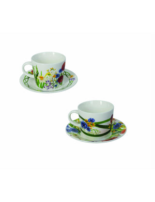 Brandani - Set 2 Tazzine Caffè Fiori di Campo New Bone China