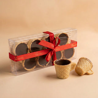 Confezione 8pz Cialda Croccante con Cioccolato Fondente con nastro colori assortiti - 150g