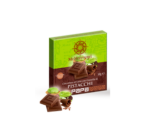 Papa Milk Chocolate Bar with Pistachio Crumbs 50gr 