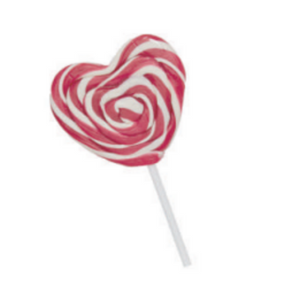 White Red Heart Lollipop 60g