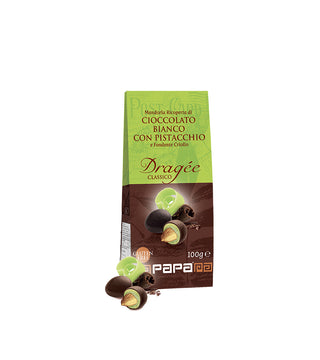 Papa Dragee Almond White Chocolate with Pistachio and Dark Chocolate 100gr 